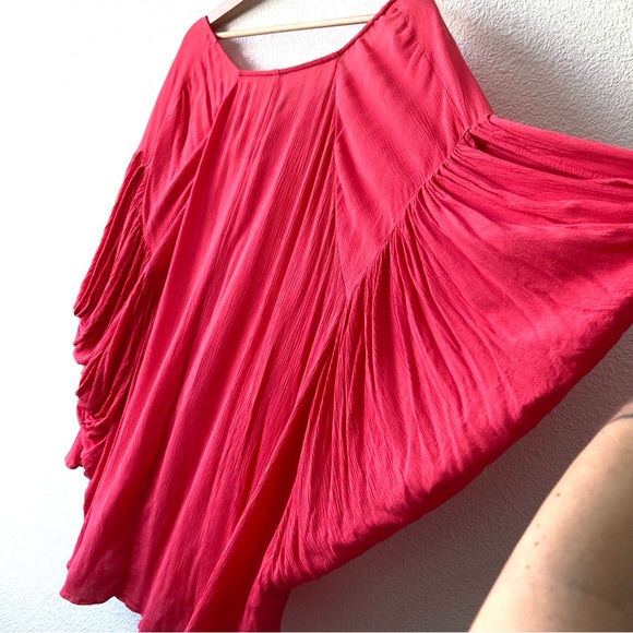 Free People Flowy Oversize Tunic Top Xs Rayon Billowy Sleeves Boho - Picture 5 of 16